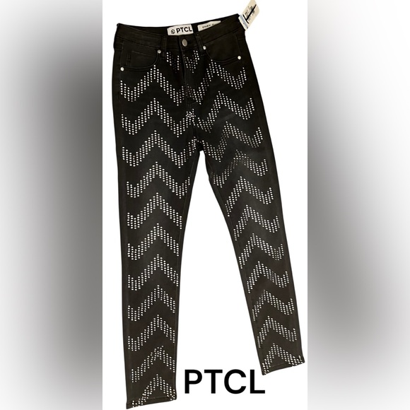 PTCL Ethikal Brand Sz 27 Denim Rhinestone Jeans NEW! - Picture 1 of 5